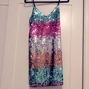 NWT Express multicolored sequin dress